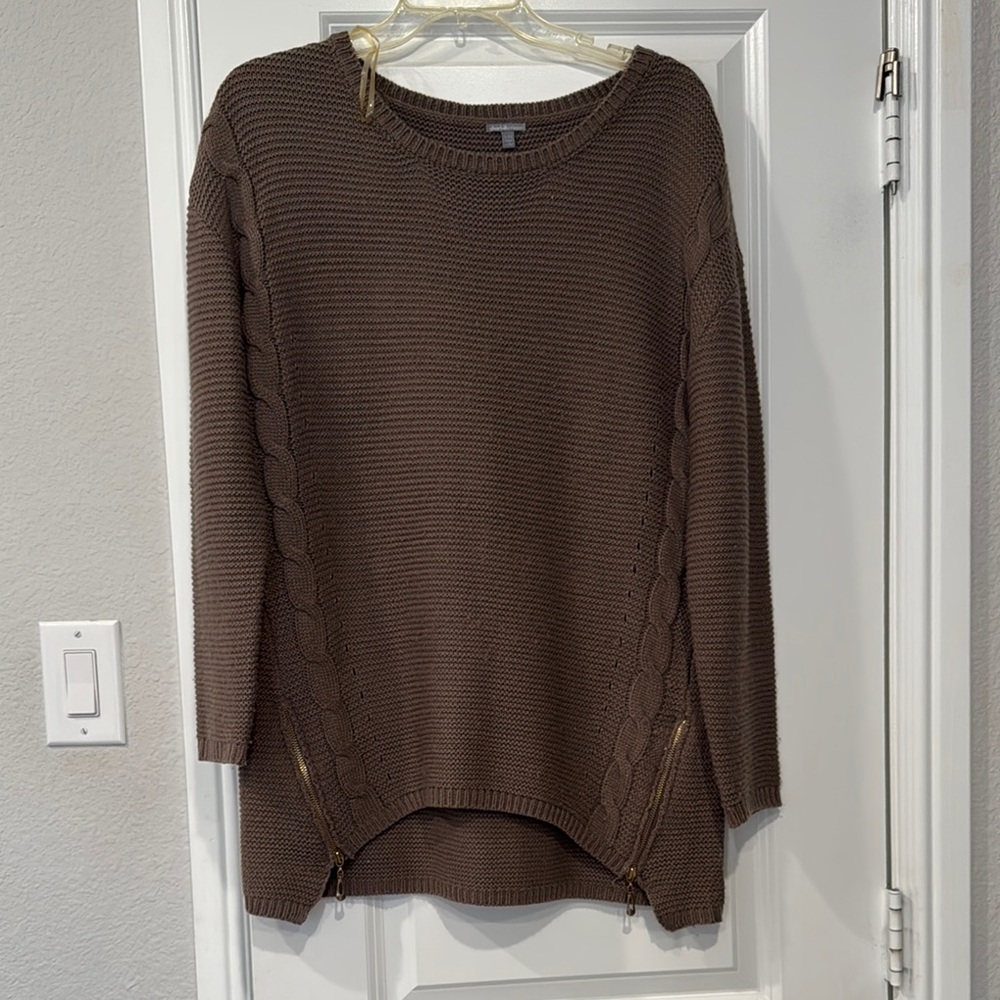 Brown Cable Knit Sweater